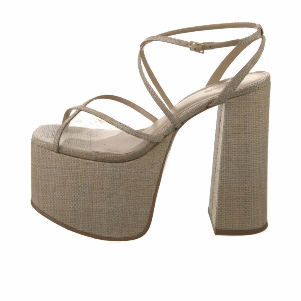Cult Gaia Women’s Neutral Platform Strappy Sandal - Beige Sz 41